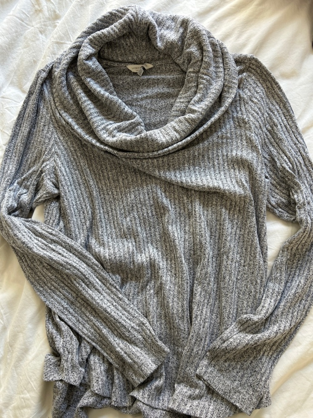 Lucky Brand Cozy Gray Cowl Neck Women's Sweater